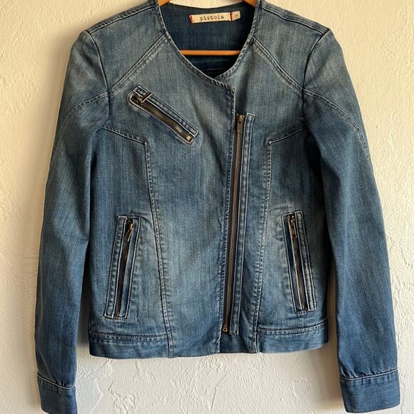 Pistola Denim Jean Jacket Classic Blue Timeless Style - Picture 1 of 8
